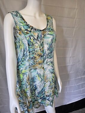 Style & Co Resortwear Coastal Grandma Fairycore Tropical Mesh Dress Tunic